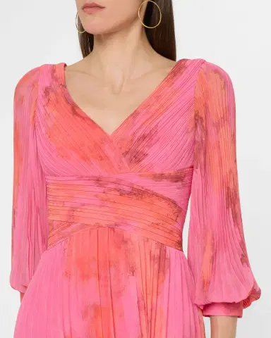 Rickie Freeman for Teri Jon Pleated Abstract-Print Chiffon Midi Dress | Thumbnail 5 Rickie Freeman for Teri Jon Pleated Abstract-Print Chiffon Midi Dress | Thumbnail 5