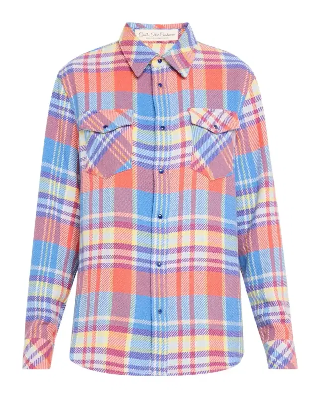 God 's True Cashmere Creator Tartan Cashmere Button-Down Shirt
