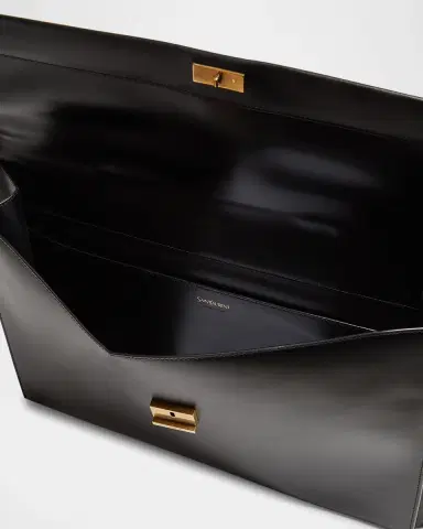 Saint Laurent Men's Smooth Leather Briefcase | Thumbnail 4