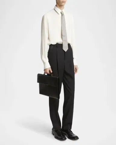 Saint Laurent Men's Smooth Leather Briefcase | Thumbnail 5