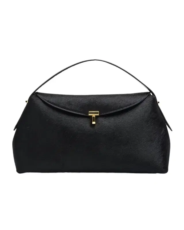 T Lock Horsehair Top-Handle Bag