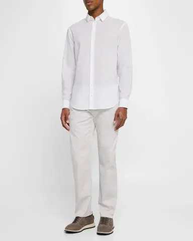 Giorgio Armani Men's Solid Seersucker Sport Shirt | Thumbnail 2