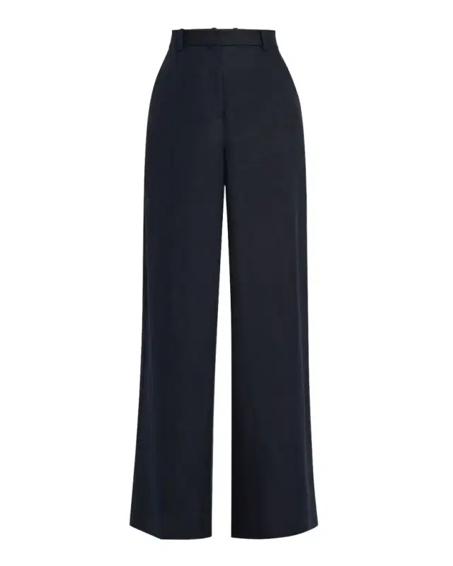 ARGENT Park Wide-Leg Basketweave Linen Trousers
