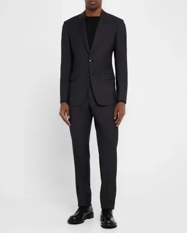 Giorgio Armani Men's Pinpoint Twill Suit | Thumbnail 2