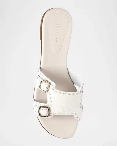 Santoni Didi Double-Monk Flat Slide Sandals | Thumbnail 4