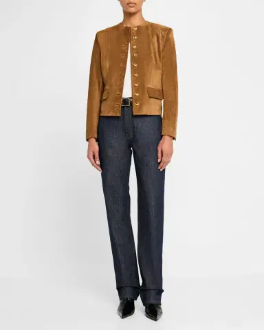 Nili Lotan Nanon Short Suede Jacket | Thumbnail 2