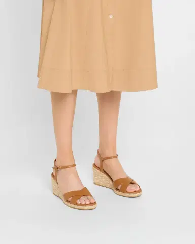 Stuart Weitzman Dayna Leather Crisscross Espadrille Sandals | Thumbnail 2