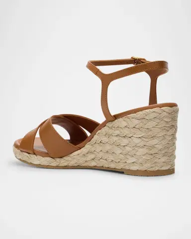 Stuart Weitzman Dayna Leather Crisscross Espadrille Sandals | Thumbnail 4