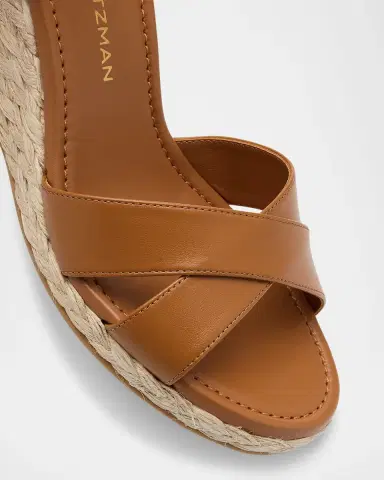 Stuart Weitzman Dayna Leather Crisscross Espadrille Sandals | Thumbnail 5