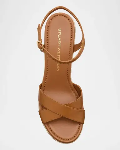Stuart Weitzman Dayna Leather Crisscross Espadrille Sandals | Thumbnail 6