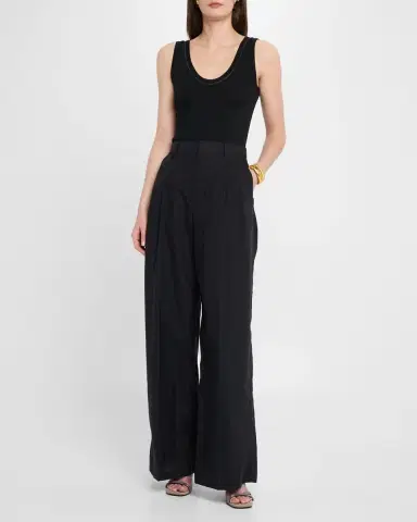 Brunello Cucinelli Monili Scoop-Neck Flat Cotton Rib Tank Top | Thumbnail 2