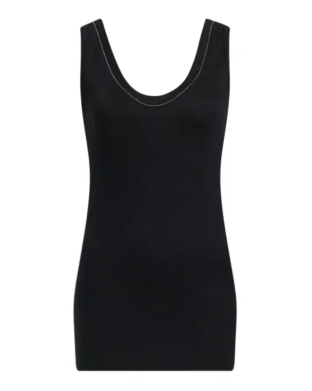 Brunello Cucinelli Monili Scoop-Neck Flat Cotton Rib Tank Top