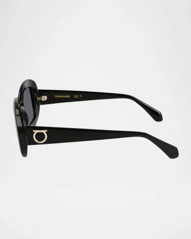Ferragamo Gancino Oval Acetate Sunglasses | Thumbnail 4 Ferragamo Gancino Oval Acetate Sunglasses | Thumbnail 4