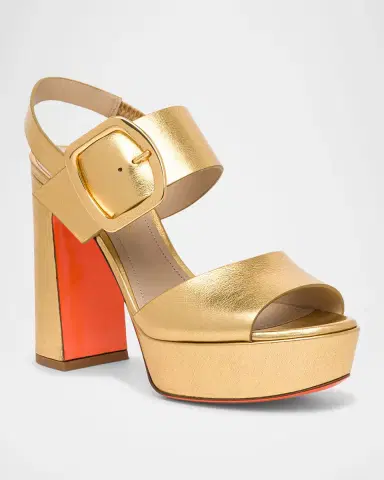 Santoni Bruxel Metallic Buckle Platform Sandals | Thumbnail 2 Santoni Bruxel Metallic Buckle Platform Sandals | Thumbnail 2