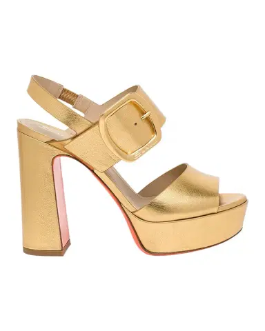 Santoni Bruxel Metallic Buckle Platform Sandals | Thumbnail 1 Santoni Bruxel Metallic Buckle Platform Sandals | Thumbnail 1