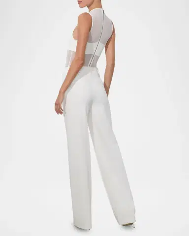 ALICE + OLIVIA Alexander Twill Sateen Trousers | Thumbnail 3