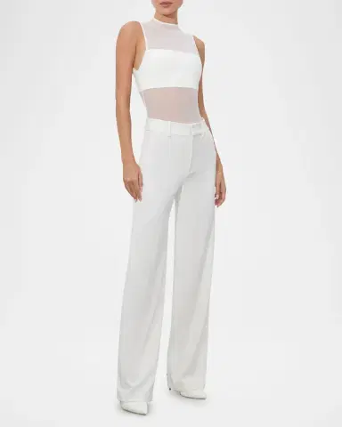 ALICE + OLIVIA Alexander Twill Sateen Trousers | Thumbnail 6