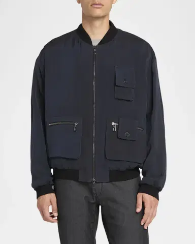 Giorgio Armani Men's Chevron Utility Bomber Jacket | Thumbnail 2