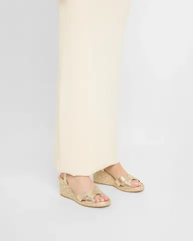 Stuart Weitzman Dayna Metallic Crisscross Espadrille Sandals | Thumbnail 2