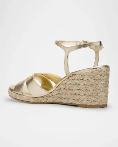 Stuart Weitzman Dayna Metallic Crisscross Espadrille Sandals | Thumbnail 4