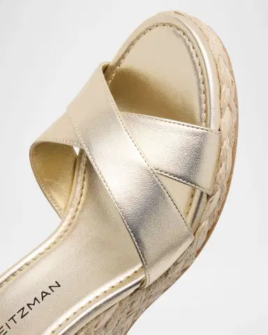 Stuart Weitzman Dayna Metallic Crisscross Espadrille Sandals | Thumbnail 5