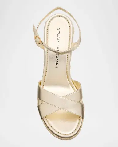 Stuart Weitzman Dayna Metallic Crisscross Espadrille Sandals | Thumbnail 6
