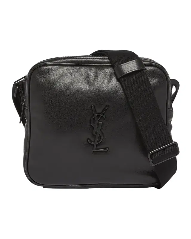 Saint Laurent Men 's Niki YSL Cube Camera Bag in Leather