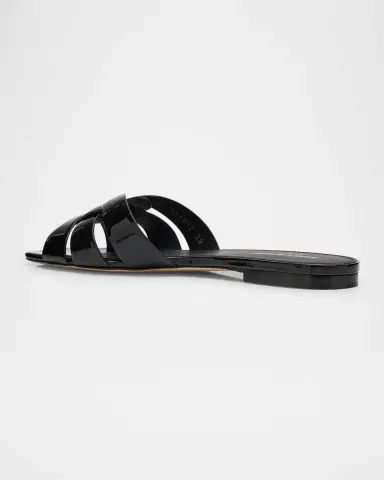 Saint Laurent Nu Pieds Woven Patent Flat Sandals | Thumbnail 4