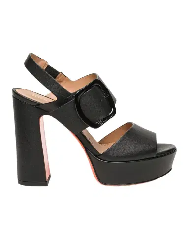 Santoni Bruxel Leather Buckle Platform Sandals | Thumbnail 1