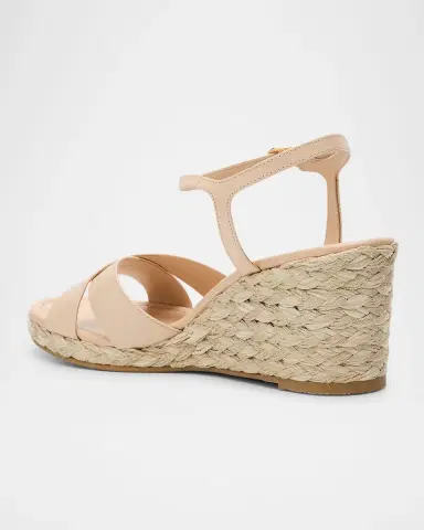 Stuart Weitzman Dayna Leather Crisscross Espadrille Sandals | Thumbnail 4