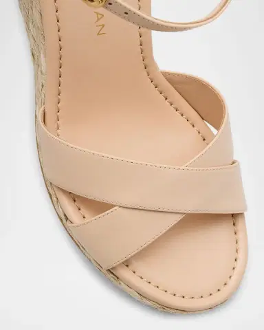 Stuart Weitzman Dayna Leather Crisscross Espadrille Sandals | Thumbnail 5