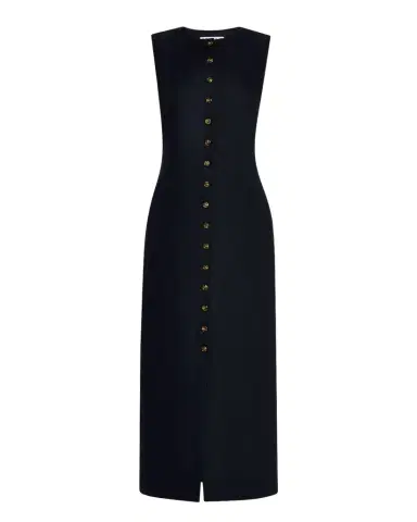 ARGENT Sleeveless Button-Down Linen Midi Dress | Thumbnail 1