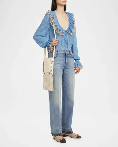Valentino Garavani Nellcote Small Fringe Studded Leather Crossbody Bag | Thumbnail 4 Valentino Garavani Nellcote Small Fringe Studded Leather Crossbody Bag | Thumbnail 4