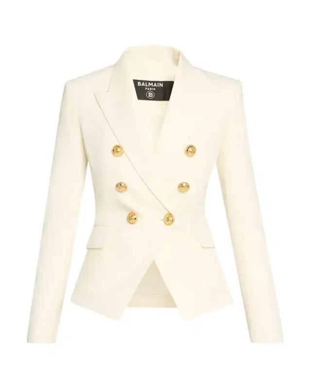 Classic Double-Breasted Fitted Wool Jacket