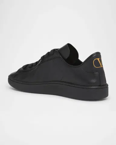 Valentino Garavani Men's Royco V Logo Calfskin Low-Top Sneakers | Thumbnail 4