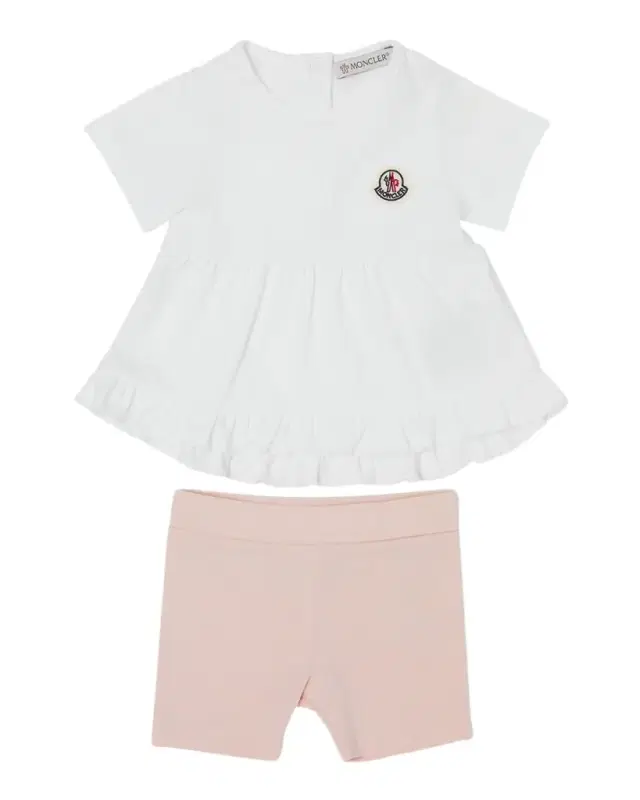 Moncler Girl 's T-Shirt and Short Legging 2-Piece Set, Size 6M-3
