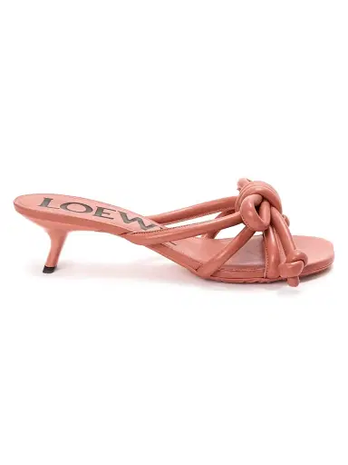 Loewe Women's Flamenco 45MM Knotted Leather Sandals - Blush | Thumbnail 1