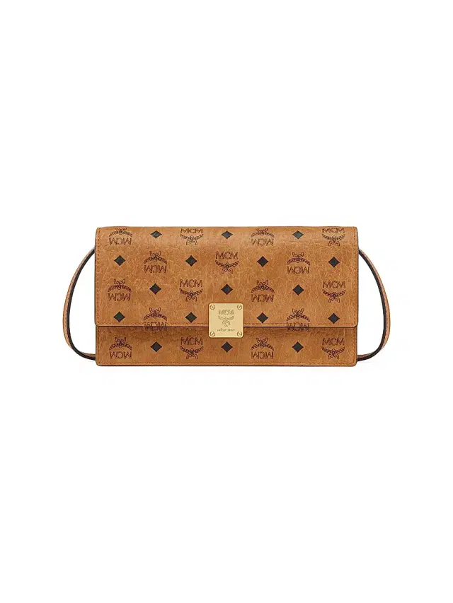 MCM Women's Aren Visetos  Wallet - Cognac
