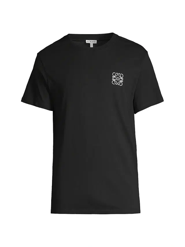 LOEWE Men's Embroidered Anagram T-Shirt - Black