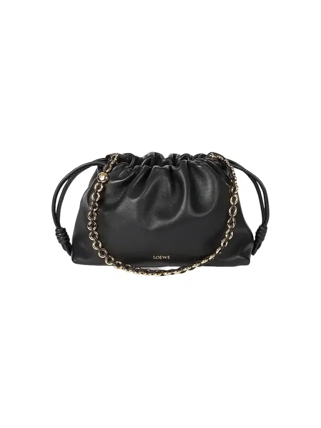 Women's Flamenco  Chain Leather Shoulder Bag - Black