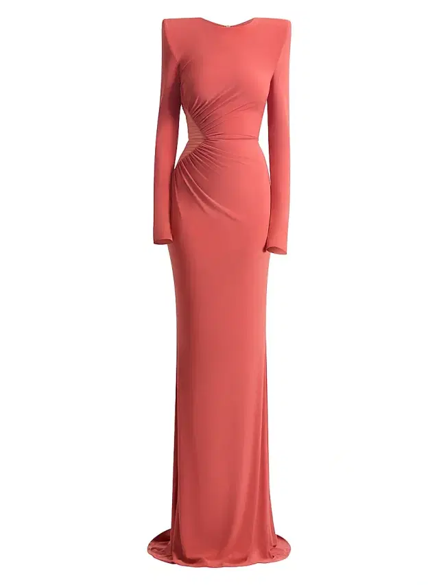 Women's Echoes Of Self Ruched Body-Con Gown - Orange