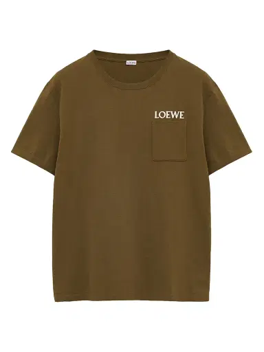 Loewe Men's Logo Relaxed-Fit T-Shirt - Khaki Green - Size XXL | Thumbnail 1
