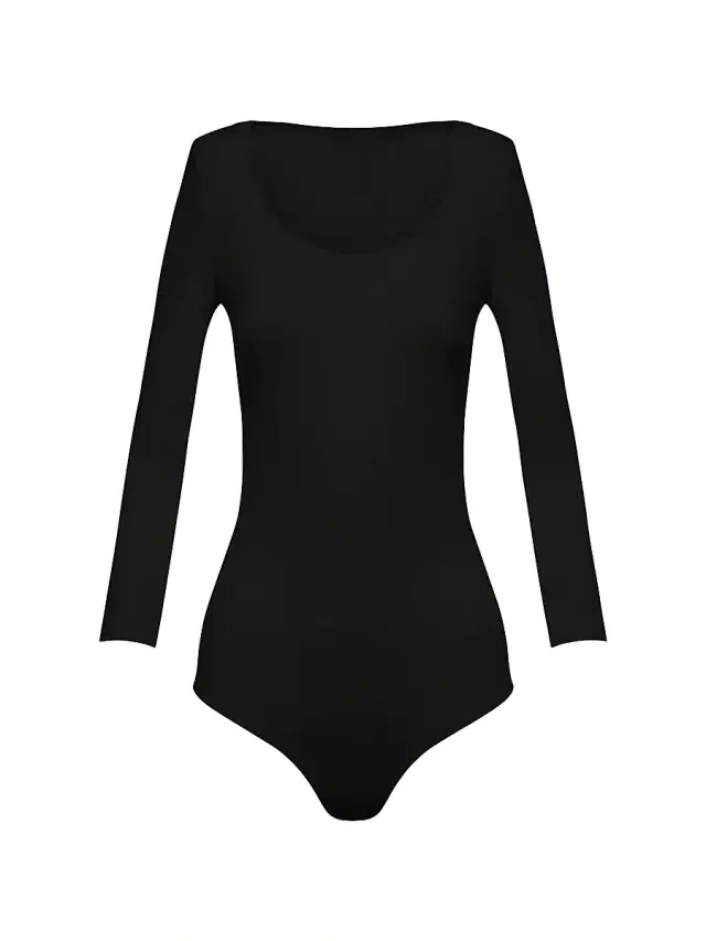 Women's Tokio Solid Bodysuit - Black