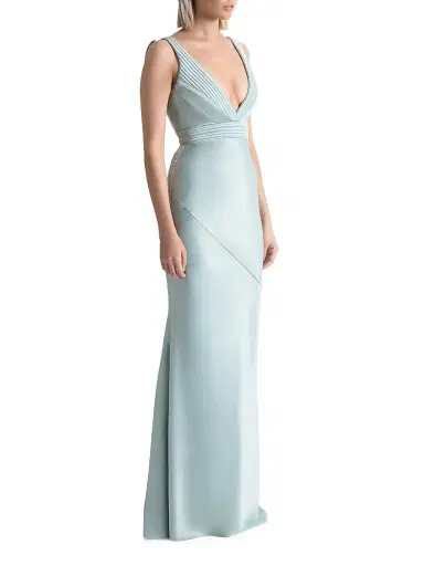 ZHIVAGO Women's Signature Beloved Sleeveless Satin Gown - Sage | Thumbnail 5