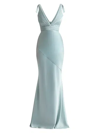 ZHIVAGO Women's Signature Beloved Sleeveless Satin Gown - Sage | Thumbnail 1
