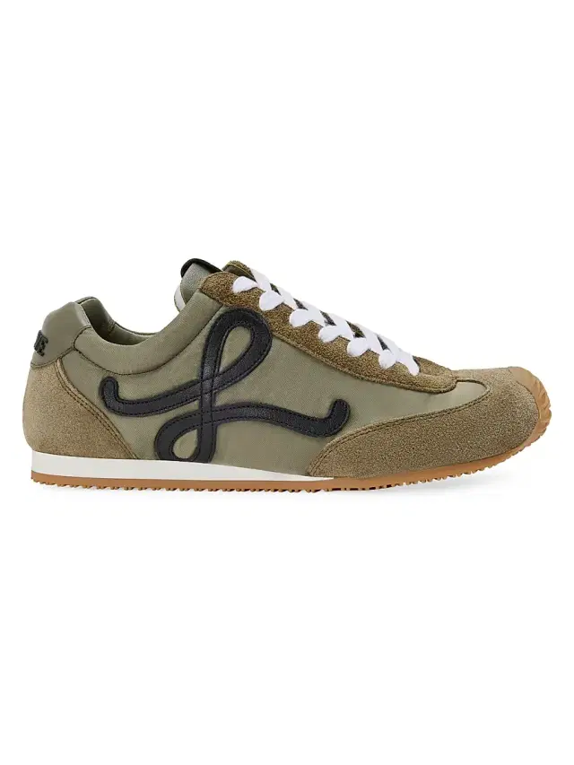 LOEWE Men's Ballet Runner 2.0 Sneakers - Light Khaki Black White