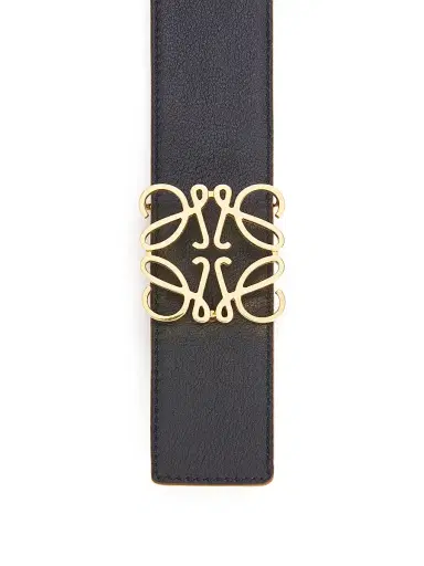 Loewe Men's Logo Buckle Reversible Leather Belt - Tan Black Gold - Size 44 | Thumbnail 4