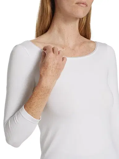 Wolford Women's Cordoba Boatneck Three-Quarter Sleeve Top - White - Size Large | Thumbnail 5 Wolford Women's Cordoba Boatneck Three-Quarter Sleeve Top - White - Size Large | Thumbnail 5