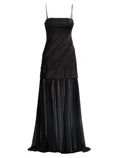 Significant Other Women's Gaia Beaded Maxi Dress - Black - Size 12 | Thumbnail 1