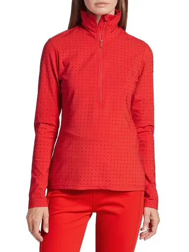Goldbergh Women's Spark Stretch Interlock Ski Pullover Top - Flame | Thumbnail 3